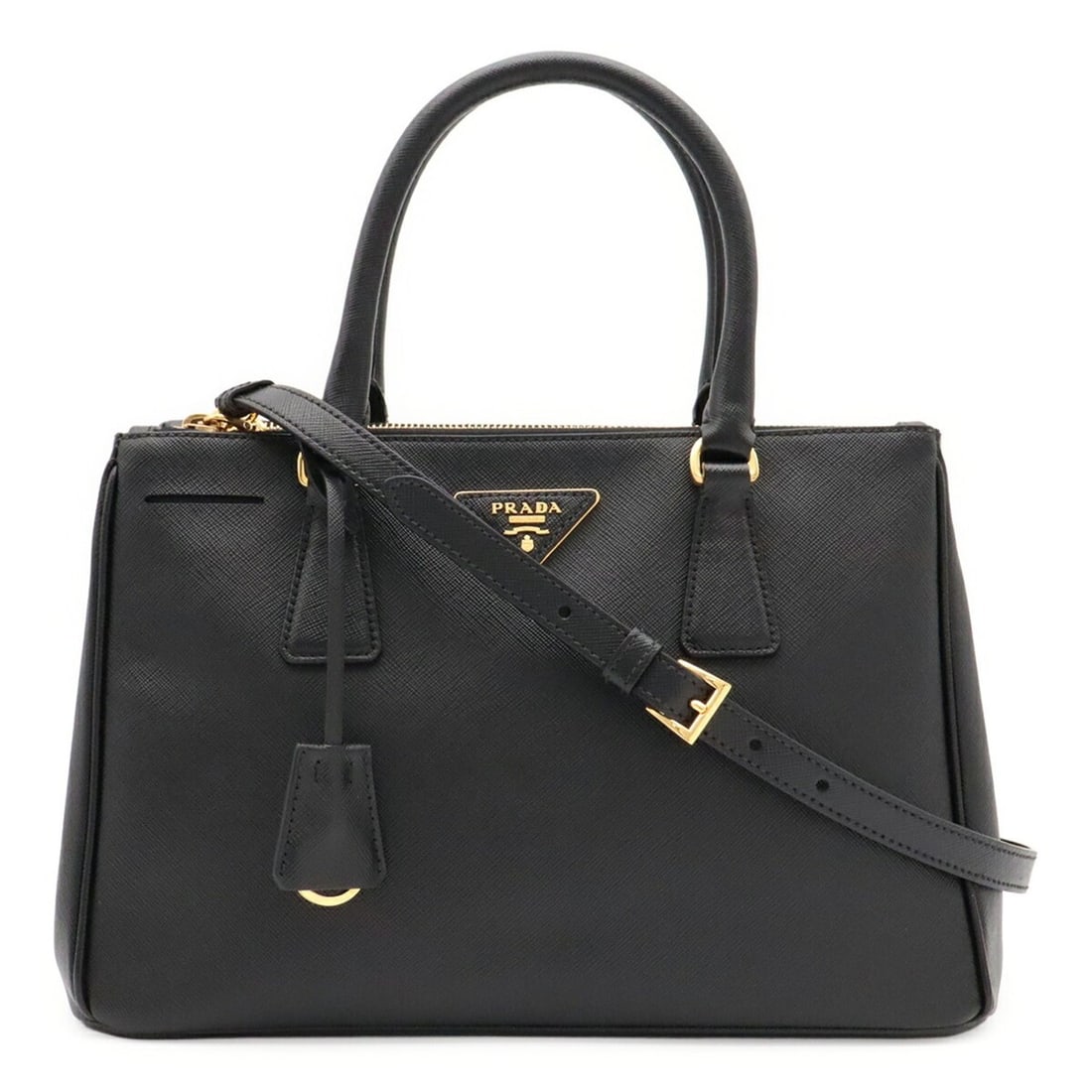 PRADA Triangle Galleria Medium Bag, Handbag, Shoulder Saffiano Leather, NERO Black, 1BA863: --- Catalog ---Category: SizeSize (HxWxD): 20.5cm x 30.5cm x 13.5cm / 8.07'' x 12'' x 5.31''Category: DesignType: HandbagColor: Black, NeroGender: WomenMaterial: Leather Category: GeneralMPN:
