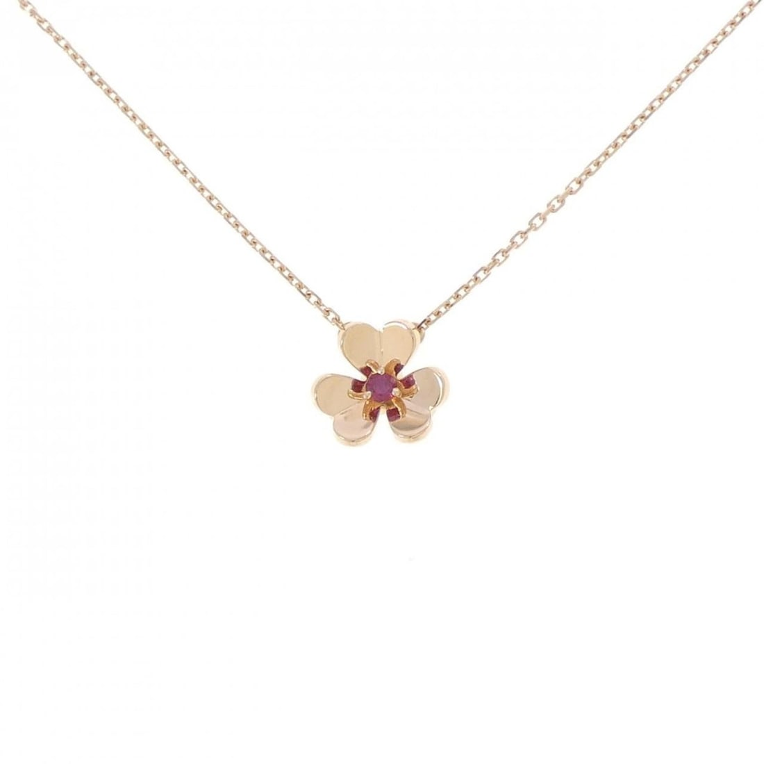 Van Cleef & Arpels Frivole Mini Necklace: --- Catalog ---Category: SizePendant Size: 9.7mm x 10.8mm / 0.38'' x 0.42''Neck Circumference: 38 cm - 40 cm / 14.96'' - 15.74''Category: DesignGender: WomenMaterial: Pink gold (18K)Pendant Type: