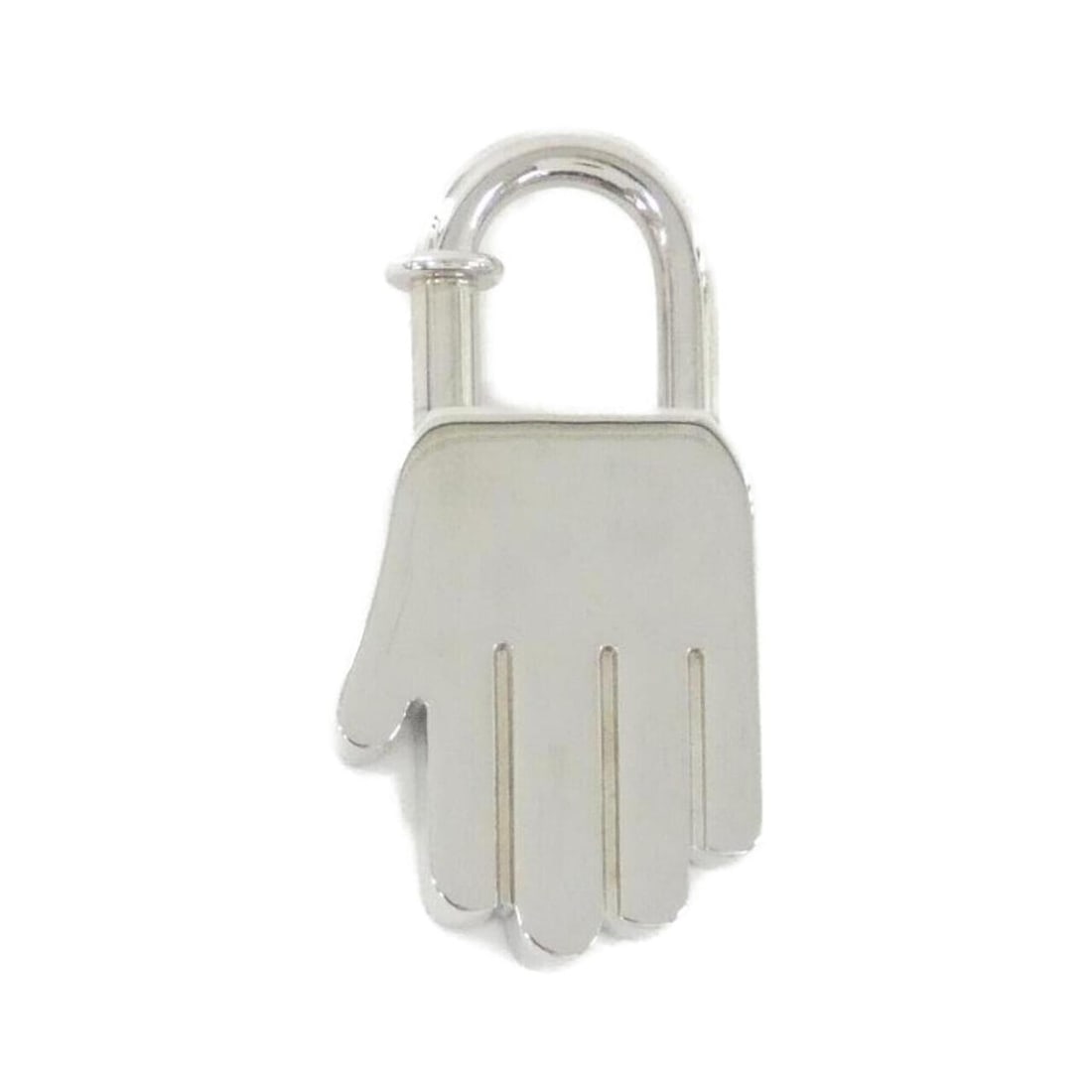 Hermes HAND Cadena Keychain: --- Catalog ---Category: DesignType: KeyringColor: SilverGender: Women,MenCategory: GeneralBrand: Hermes--- Item List ---Section: ConditionRanking: Rank A Used - A few traces of usage, some scratches