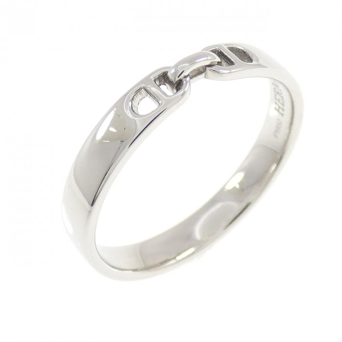 Hermes Everchaine d'Ancre GM Ring: --- Catalog ---Category: SizeUS Size: 9Brand Size: 58Category: DesignType: Band ringGender: WomenMaterial: Platinum 950Category: GeneralMPN: H119843B 00058Brand: Hermes--- Item List ---Section: