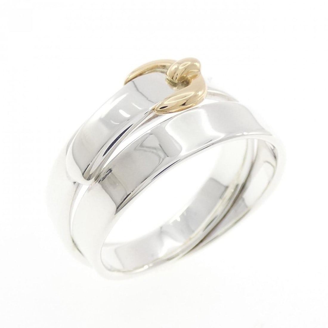 Hermes Hermès Double Tour Ring: --- Catalog ---Category: SizeJP Size: 14US Size: 7Category: DesignType: Band ringColor: Silver, Yellow goldGender: WomenMaterial: Silver 925, Yellow gold (18K)Category: GeneralBrand: Hermes--- Item Li