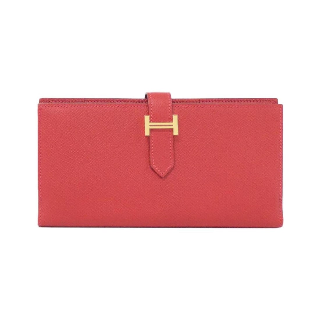 Hermes Bearn Soufflé 039785CC Wallet: --- Catalog ---Category: SizeSize (HxWxD): 9cm x 18cm x 2cm / 3.54'' x 7.08'' x 0.78''Category: DesignType: Long wallet (bi-fold)Color: Rouge casaqueGender: Women,MenMaterial: Epsom leather Category: