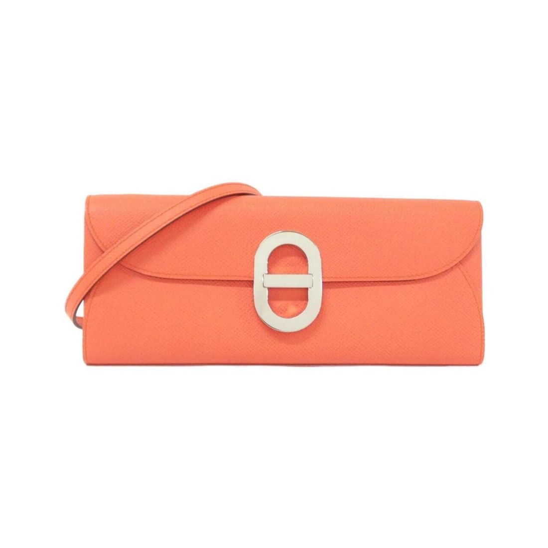 Hermes Hermès Maillon To Go 084021CK Shoulder Wallet: --- Catalog ---Category: SizeSize (HxWxD): 10cm x 24cm x 3cm / 3.93'' x 9.44'' x 1.18''Category: DesignType: Chain/Shoulder walletColor: Pink, Red orangeGender: WomenMaterial: Epsom leather Category: