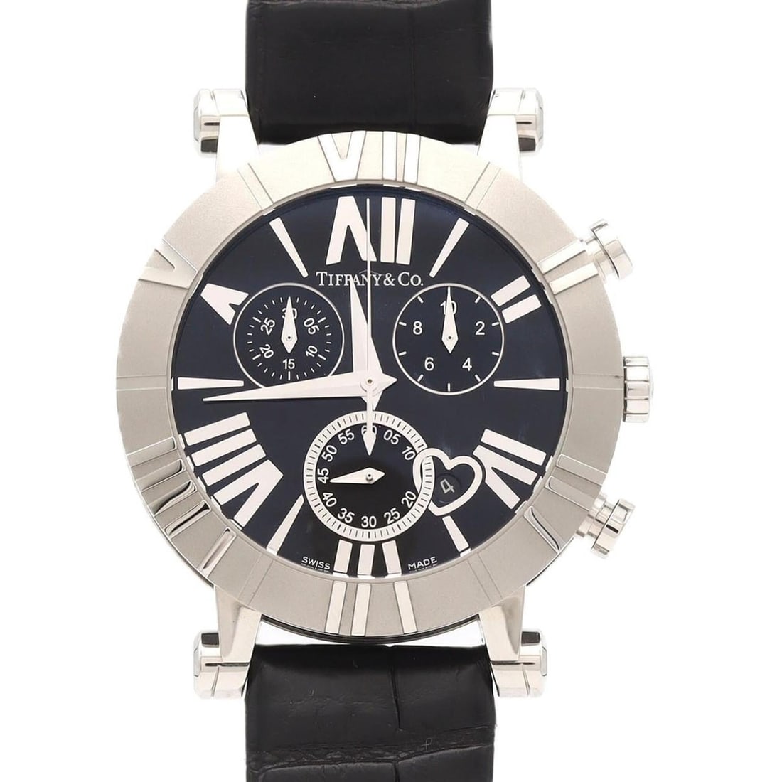 Tiffany & Co. Atlas Chronograph Z1301.32.11A10A71A Stainless Steel x Ceramic Quartz Watch: --- Catalog ---Category: SizeCase Diameter: 36mm / 1.42''Category: DesignType: WristwatchGender: WomenColor (Dial): BlackMaterial (Case): Ceramic, Stainless steelCategory: GeneralMPN: