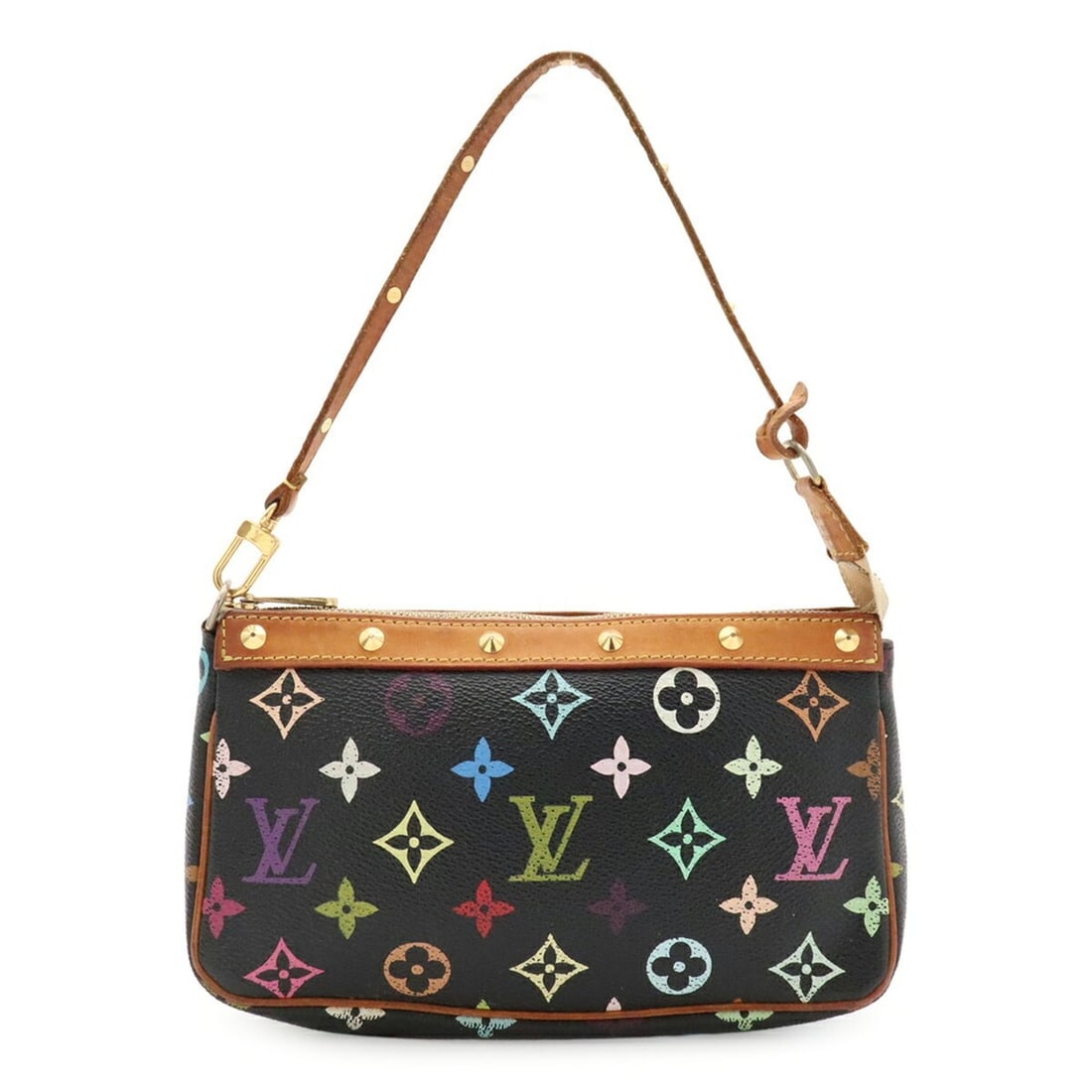 LOUIS VUITTON Louis Vuitton Monogram Multicolor Pochette Accessoires Handbag Pouch Noir Black M92648 (1 of 13)