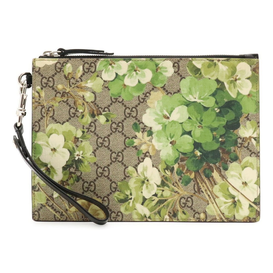 GUCCI GG Blooms Supreme Clutch Bag, Second Flower Pattern, Leather, Khaki Beige, Green Multicolor,: --- Catalog ---Category: SizeSize (HxWxD): 17.5cm x 24.5cm / 6.88'' x 9.64''Category: DesignType: Clutch bagColor: Beige, Green, Khaki, Multi-colorGender: WomenMaterial: GG Supreme Category: GeneralMP