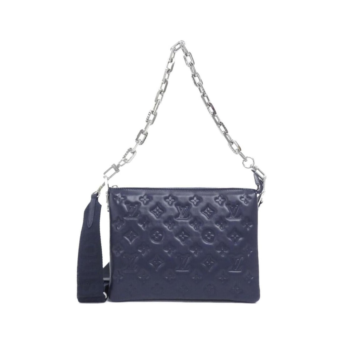 Louis Vuitton Monogram Coussin PM M21282 Shoulder Bag: --- Catalog ---Category: SizeSize (HxWxD): 20cm x 26cm x 12cm / 7.87'' x 10.23'' x 4.72''Category: DesignType: Shoulder bagColor: NavyGender: Women,MenMaterial: Leather Hardware Color: SilverLeather/F