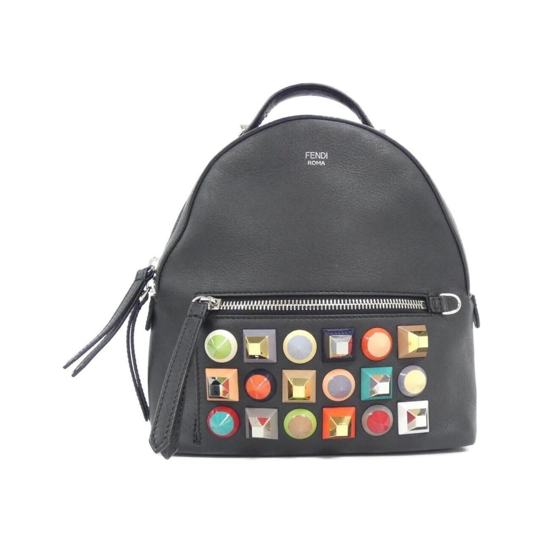 Fendi 8BZ038 9DF Backpack: --- Catalog ---Category: SizeSize (HxWxD): 24cm x 21cm x 9cm / 9.44'' x 8.26'' x 3.54''Category: DesignType: BackpackColor: Multi-colorGender: WomenMaterial: Leather Hardware Color: SilverCategory: Ge