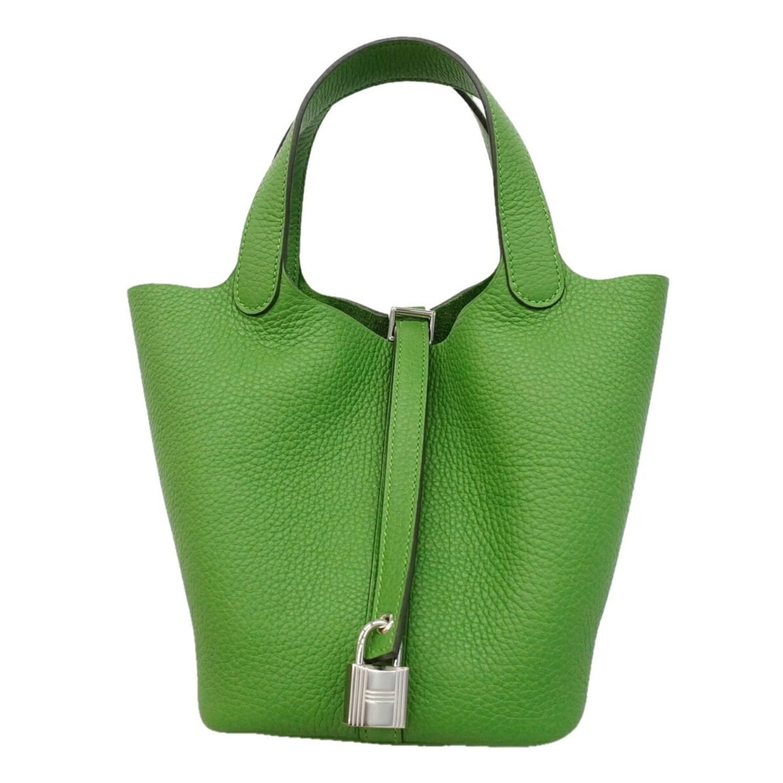Hermes Picotin Lock PM handbag, Taurillon Clemence leather, Vert Yucca, G stamp, women's.: --- Catalog ---Category: SizeSize (HxWxD): 19cm x 13cm x 18cm / 7.48'' x 5.11'' x 7.08''Category: DesignType: HandbagGender: WomenMaterial: Taurillon clemence leather Category: GeneralBrand: Hermes---