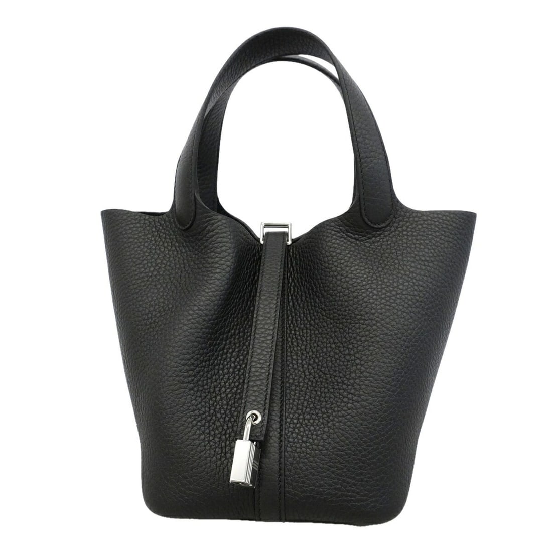 Hermes Picotin Lock PM handbag, Taurillon Clemence leather, black, G stamp, women's. (1 of 11)