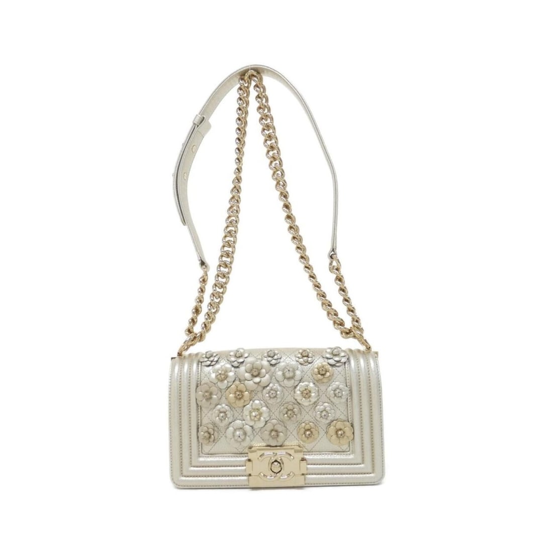Chanel Boy line 67085 shoulder bag: --- Catalog ---Category: SizeSize (HxWxD): 13cm x 20cm x 7cm / 5.11'' x 7.87'' x 2.75''Category: DesignType: Shoulder bagColor: GoldGender: WomenHardware Color: GoldCategory: GeneralMPN: 67085Brand: