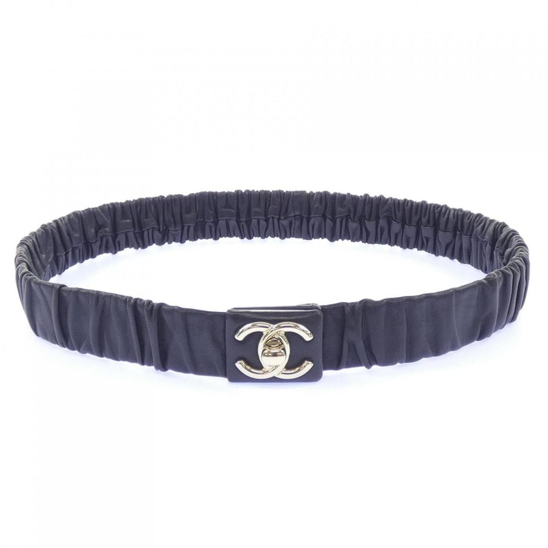 Chanel Turnlock Belt: --- Catalog ---Category: SizeLength: 71cm / 27.95''Category: DesignType: Standard beltColor: BlackGender: WomenCategory: GeneralBrand: Chanel--- Item List ---Section: ConditionRanking: Rank A Used -