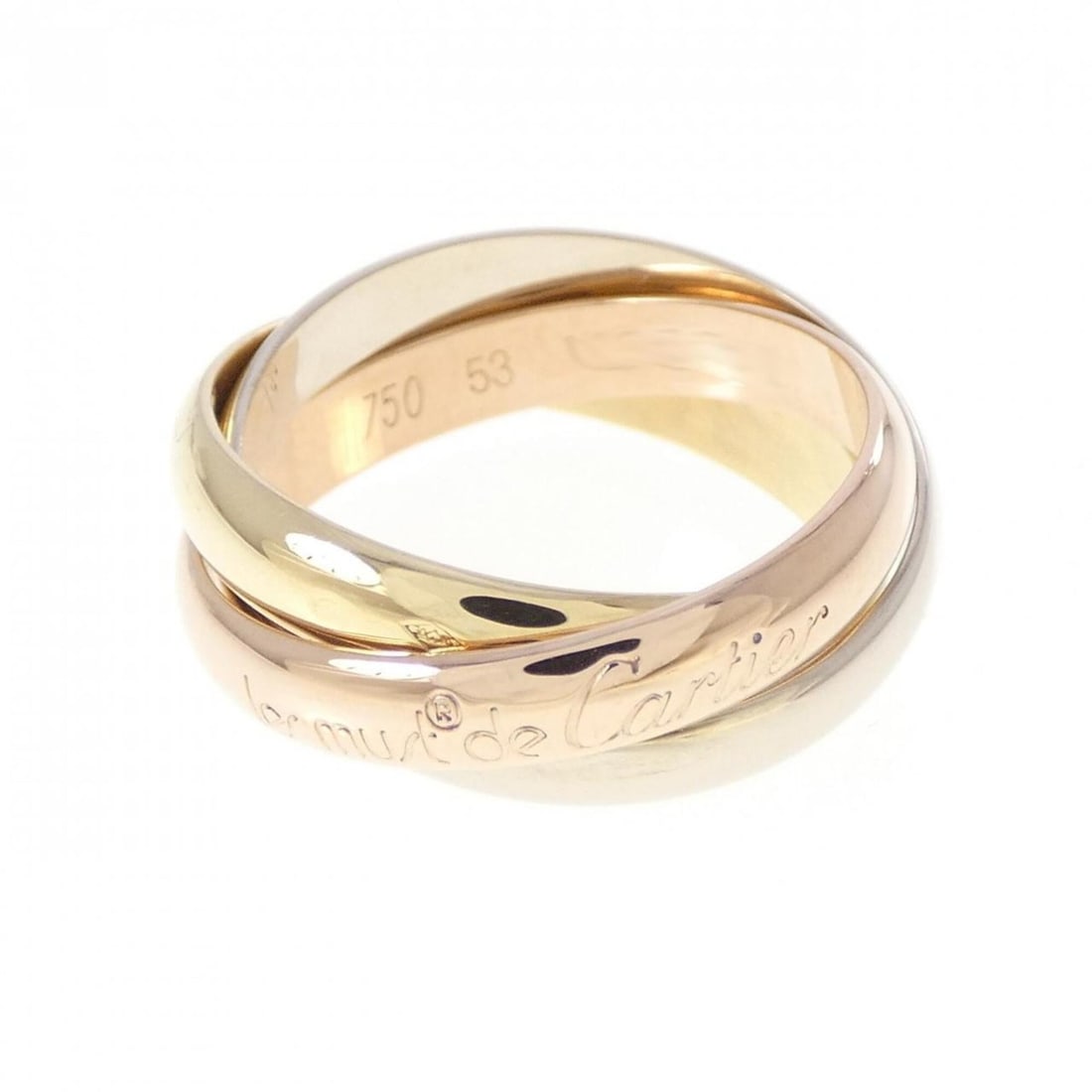 Cartier Trinity Ring: --- Catalog ---Category: SizeUS Size: 6.5Brand Size: 53Category: DesignType: Band ringGender: WomenMaterial: Pink gold (18K), White gold (18K), Yellow gold (18K)Category: GeneralBrand: Cartier--- Item