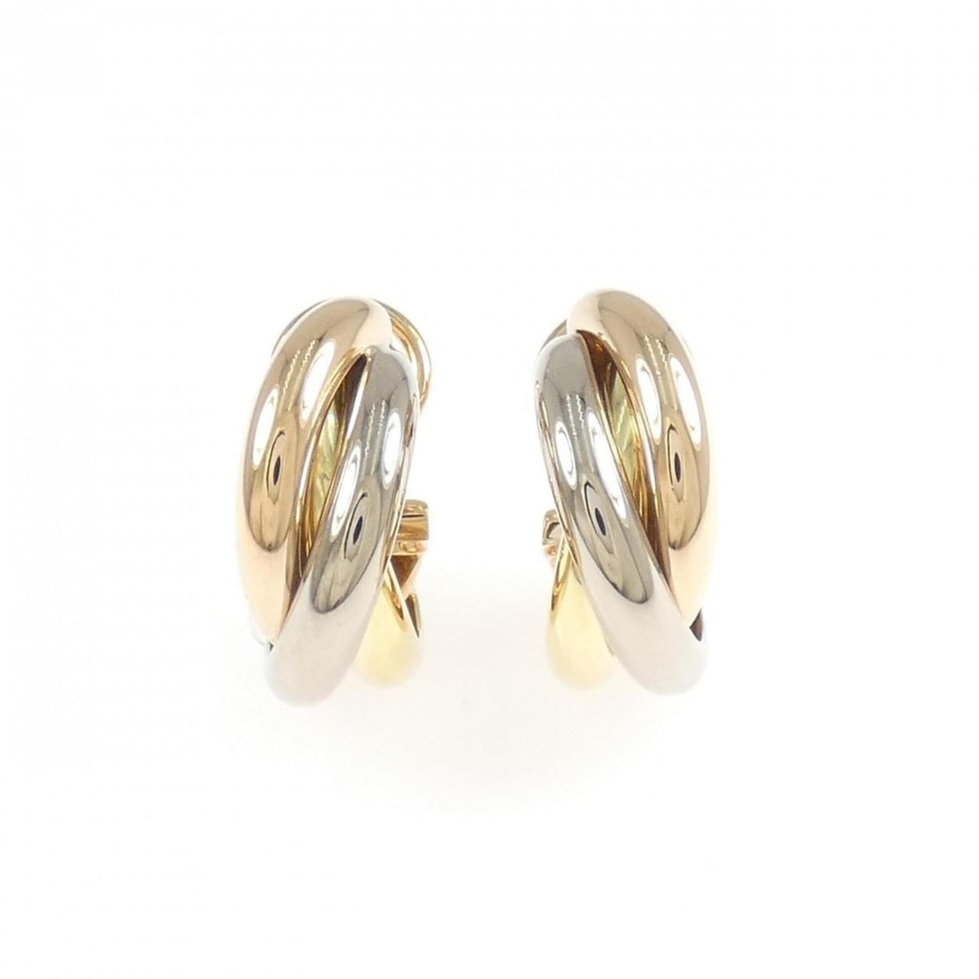 Cartier Trinity Earrings: --- Catalog ---Category: SizeSize (HxWxD): 18.50mm x 7.60mm / 0.73'' x 0.30''Category: DesignType: Stud earringsGender: WomenMaterial: Pink gold (18K), White gold (18K), Yellow gold (18K)Category: Gen