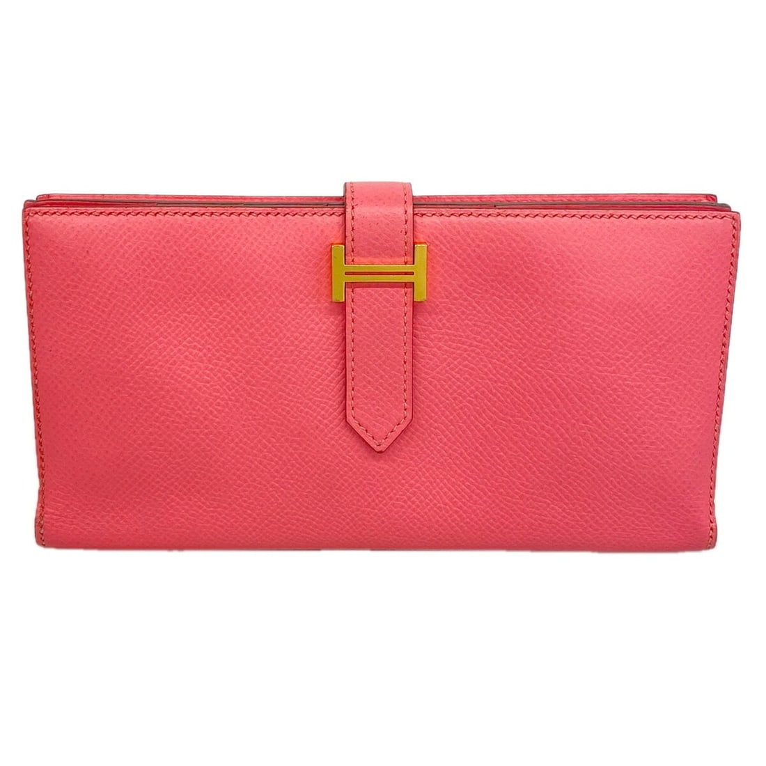 Hermes Bearn Soufflé Long Wallet, Veau Epsom Leather, Rose Azalee, A Stamp, Women's: --- Catalog ---Category: SizeSize (HxWxD): 9cm x 17cm x 1.5cm / 3.54'' x 6.69'' x 0.59''Category: DesignType: Long wallet (bi-fold)Color: Rose azaleeGender: WomenMaterial: Epsom leather , Leather