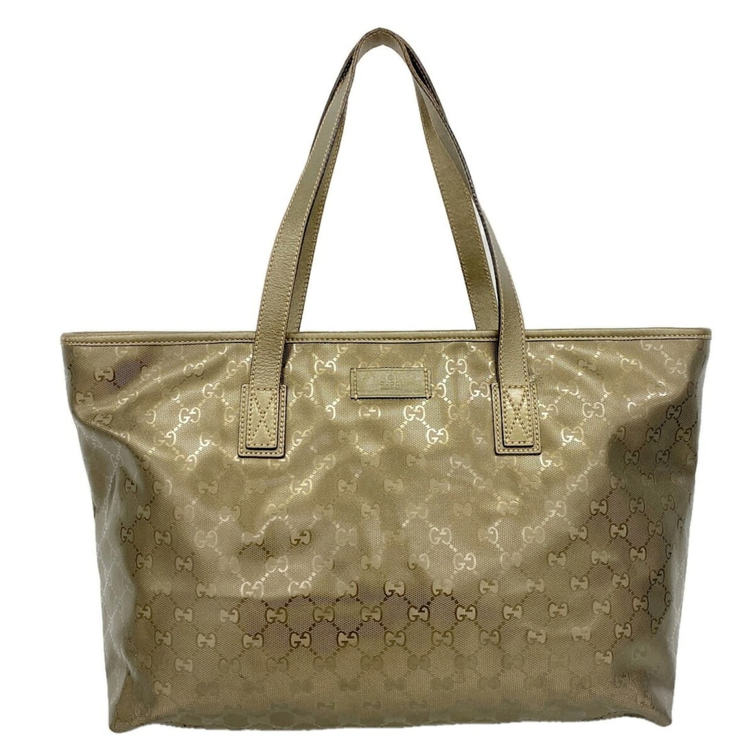 Gucci GG Imprime Tote Bag 211137 Khaki Women's: --- Catalog ---Category: SizeSize (HxWxD): 27cm x 37.5cm x 11cm / 10.62'' x 14.76'' x 4.33''Category: DesignType: Tote bagColor: KhakiGender: WomenMaterial: PVC Hardware Color: SilverCategory: General