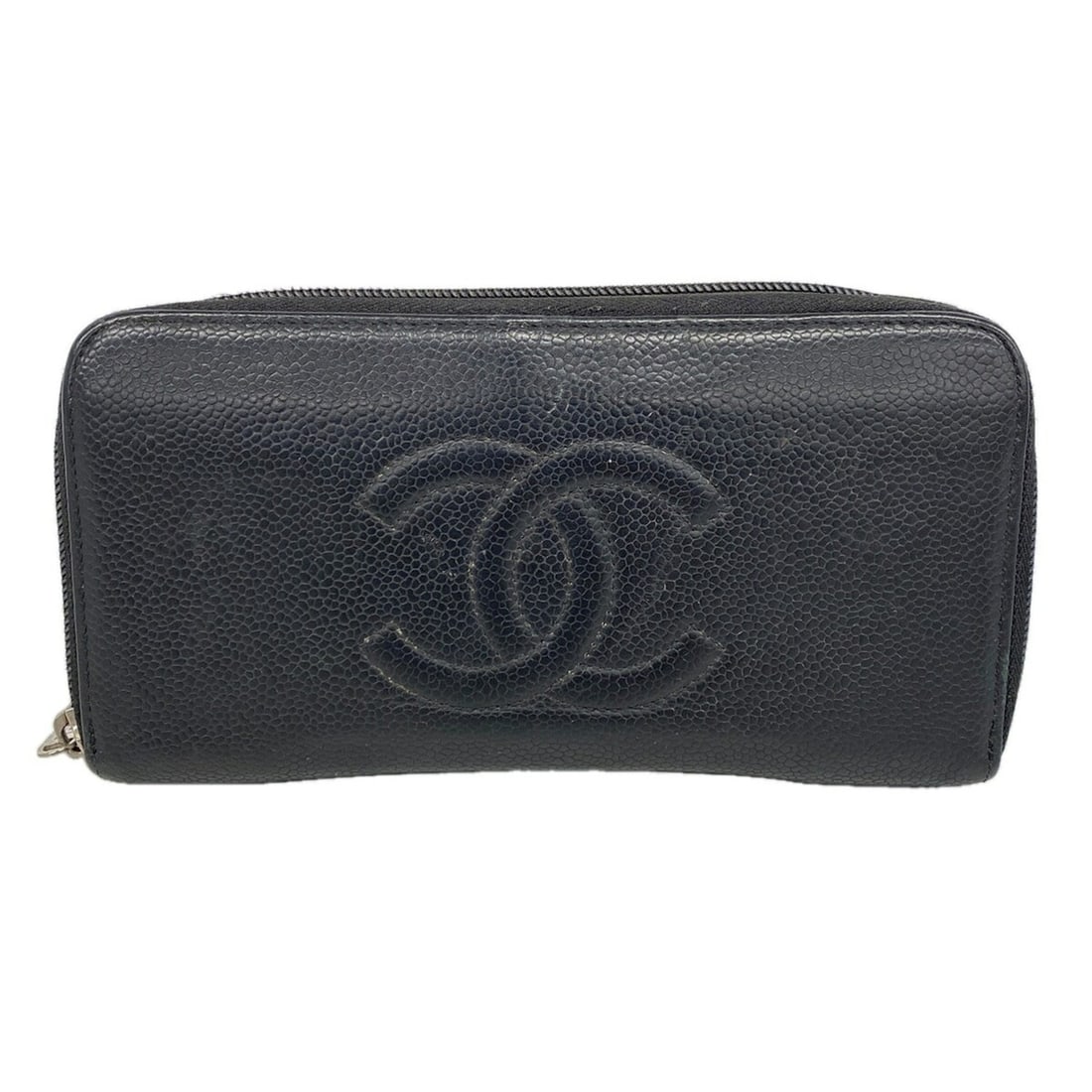 Chanel Long Wallet, Caviar Leather, Black, Women's: --- Catalog ---Category: SizeSize (HxWxD): 10.5cm x 19cm x 2cm / 4.13'' x 7.48'' x 0.78''Category: DesignType: Long wallet (bi-fold)Color: BlackGender: WomenMaterial: Grained Calfskin Category: Genera