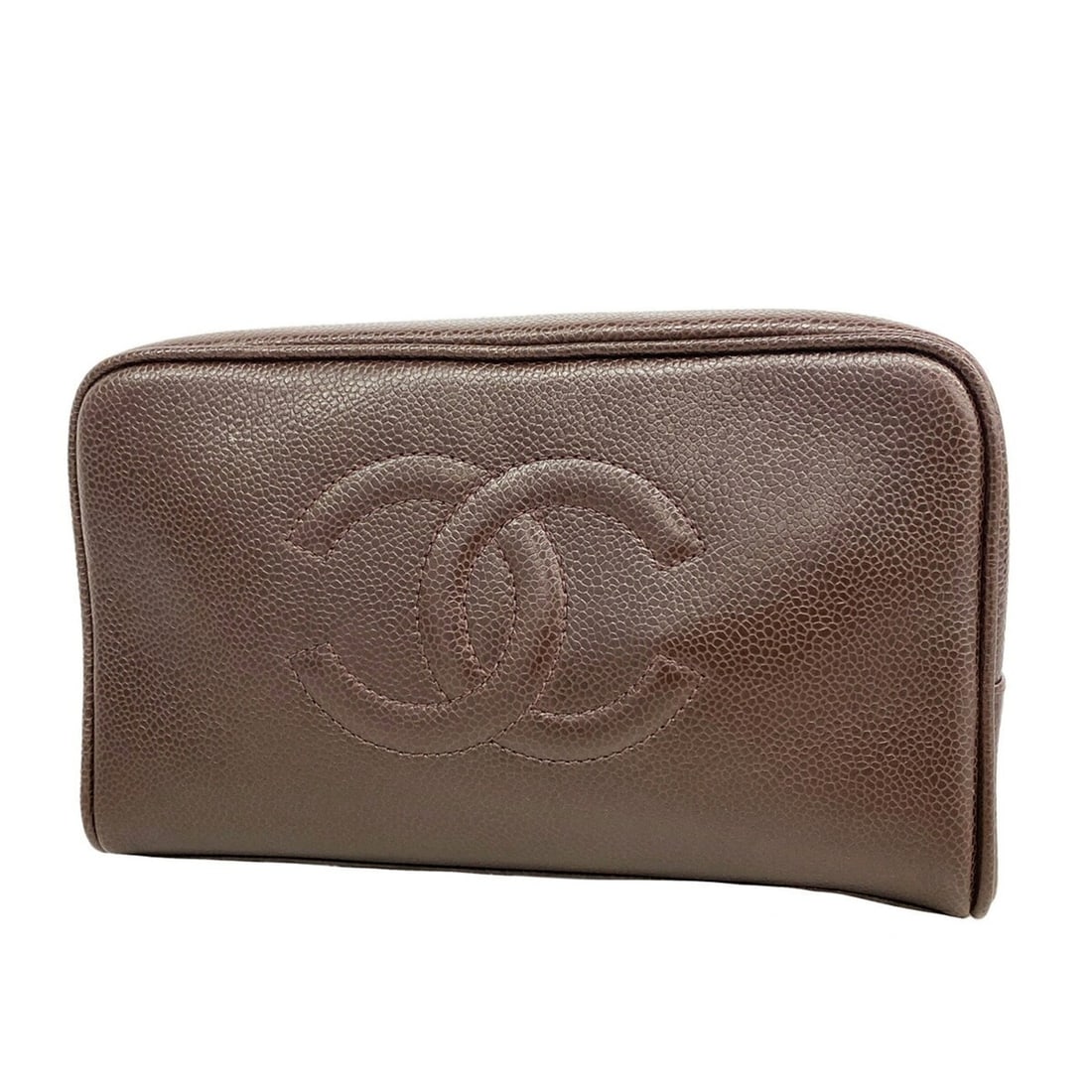 Chanel bag/pouch, caviar leather, dark brown: --- Catalog ---Category: SizeSize (HxWxD): 15cm x 23.5cm x 11cm / 5.9'' x 9.25'' x 4.33''Category: DesignType: PouchColor: Dark brownMaterial: Grained Calfskin Hardware Color: GoldCategory: GeneralBra