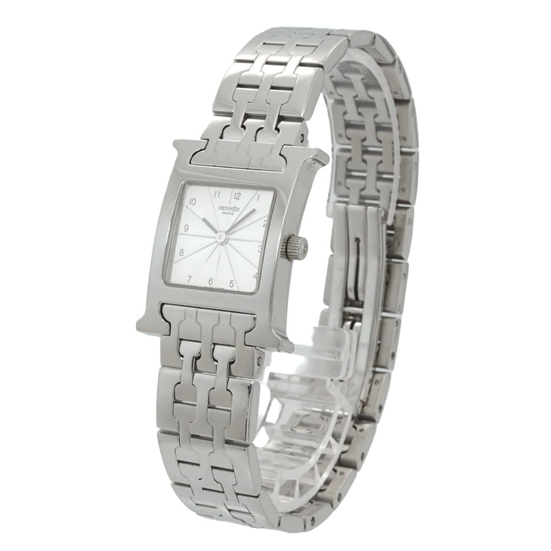 Hermes H-Watch HH1 210 Women's Watch Silver Quartz H: --- Catalog ---Category: SizeWrist Size: 19cm / 7.48''Case Diameter: 21mm / 0.83''Category: DesignType: WristwatchGender: WomenColor (Dial): SilverMaterial (Band): Stainless steelMaterial (Case): Stai
