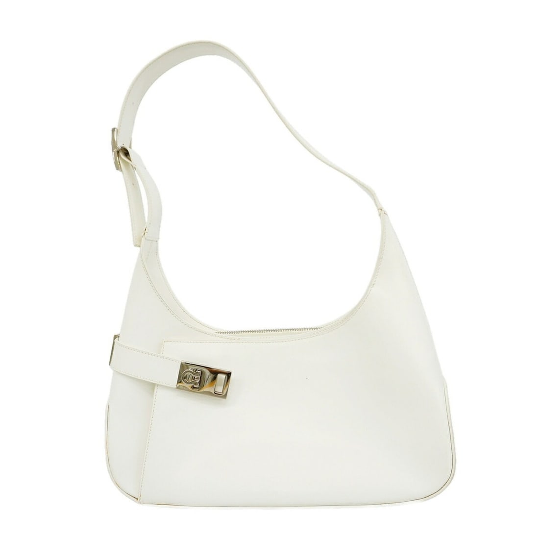 Salvatore Ferragamo Shoulder Bag, Gancini Leather, White, Women's OP018186: --- Catalog ---Category: SizeSize (HxWxD): 14cm x 29.5cm x 6cm / 5.51'' x 11.61'' x 2.36''Category: DesignType: Shoulder bagColor: WhiteGender: WomenMaterial: Leather Hardware Color: SilverCategory: G