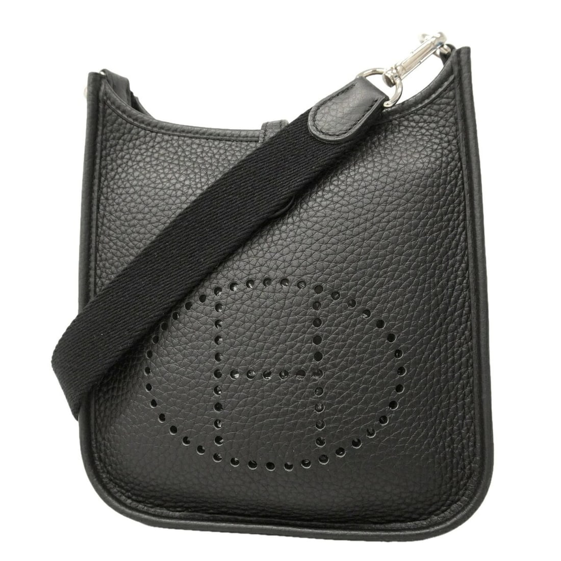 Hermes Evelyne TPM Shoulder Bag, Taurillon Clemence Leather, Black, W Stamp, Women's, OP015077: --- Catalog ---Category: SizeSize (HxWxD): 18cm x 17.5cm x 5.5cm / 7.08'' x 6.88'' x 2.16''Category: DesignType: Shoulder bagColor: BlackGender: WomenMaterial: Taurillon clemence leather Hardware Colo