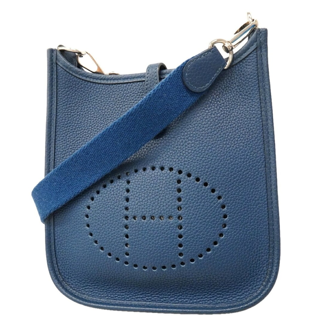 Hermes Evelyne TPM Shoulder Bag, Taurillon Clemence Leather, Deep Blue, U Stamp, Women's, OP014784: --- Catalog ---Category: SizeSize (HxWxD): 19cm x 18cm x 5.5cm / 7.48'' x 7.08'' x 2.16''Category: DesignType: Shoulder bagColor: Deep blueGender: WomenMaterial: Taurillon clemence leather Hardware Co