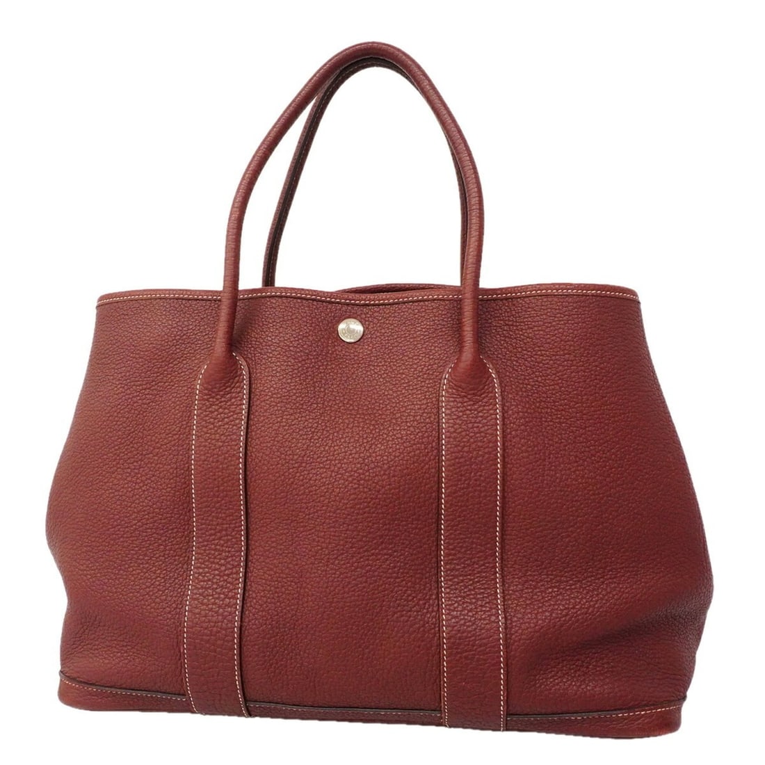 Hermes Garden PM Tote Bag, Negonda Leather, Rouge H, ?Q stamp, Ladies', OP013465 (1 of 12)