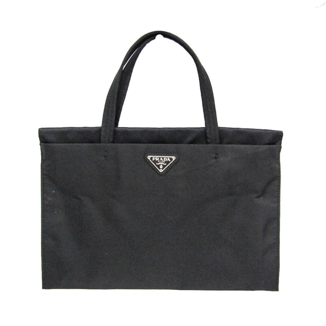 Prada Triangle Logo Small Bag Women's Nylon Handbag Black: --- Catalog ---Category: SizeHandle Drop: 9.00cm / 3.54''Size (HxWxD): 18cm x 26.5cm x 1cm / 7.08'' x 10.43'' x 0.39''Handle Length: 28cm / 11.02''Category: DesignType: HandbagColor: BlackGender: Wome