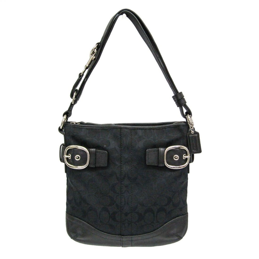 Coach Signature 19682 Women's Canvas,Leather Crossbody Bag,Shoulder Bag Black (1 of 15)