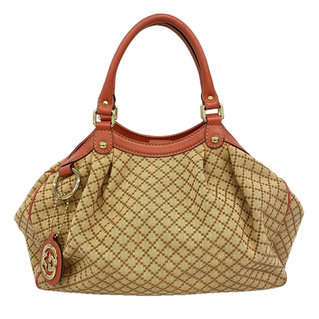 Gucci Diamante Tote Bag 211944 Canvas Brown Pink Women's: --- Catalog ---Category: SizeSize (HxWxD): 26.5cm x 33.5cm x 12cm / 10.43'' x 13.18'' x 4.72''Category: DesignType: Tote bagColor: Brown, PinkGender: WomenMaterial: Canvas Hardware Color: GoldCategory