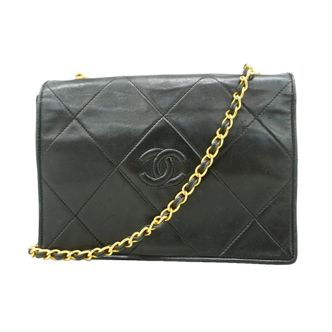 Chanel Shoulder Bag, Chain Shoulder, Lambskin, Black, Women's: --- Catalog ---Category: SizeSize (HxWxD): 17.5cm x 23cm x 6.5cm / 6.88'' x 9.05'' x 2.55''Category: DesignType: Shoulder bagColor: BlackGender: WomenMaterial: Leather Hardware Color: GoldLeather/Fur 
