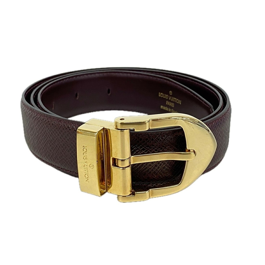 Louis Vuitton Taiga Belt, Ceinture M6841, Acajou, Men's: --- Catalog ---Category: SizeLength: 81.5cm - 91.5cm / 32.08'' - 36.02''Category: DesignType: Standard beltGender: MenCategory: GeneralMPN: M6841Brand: Louis Vuitton--- Item List ---Section: Condition