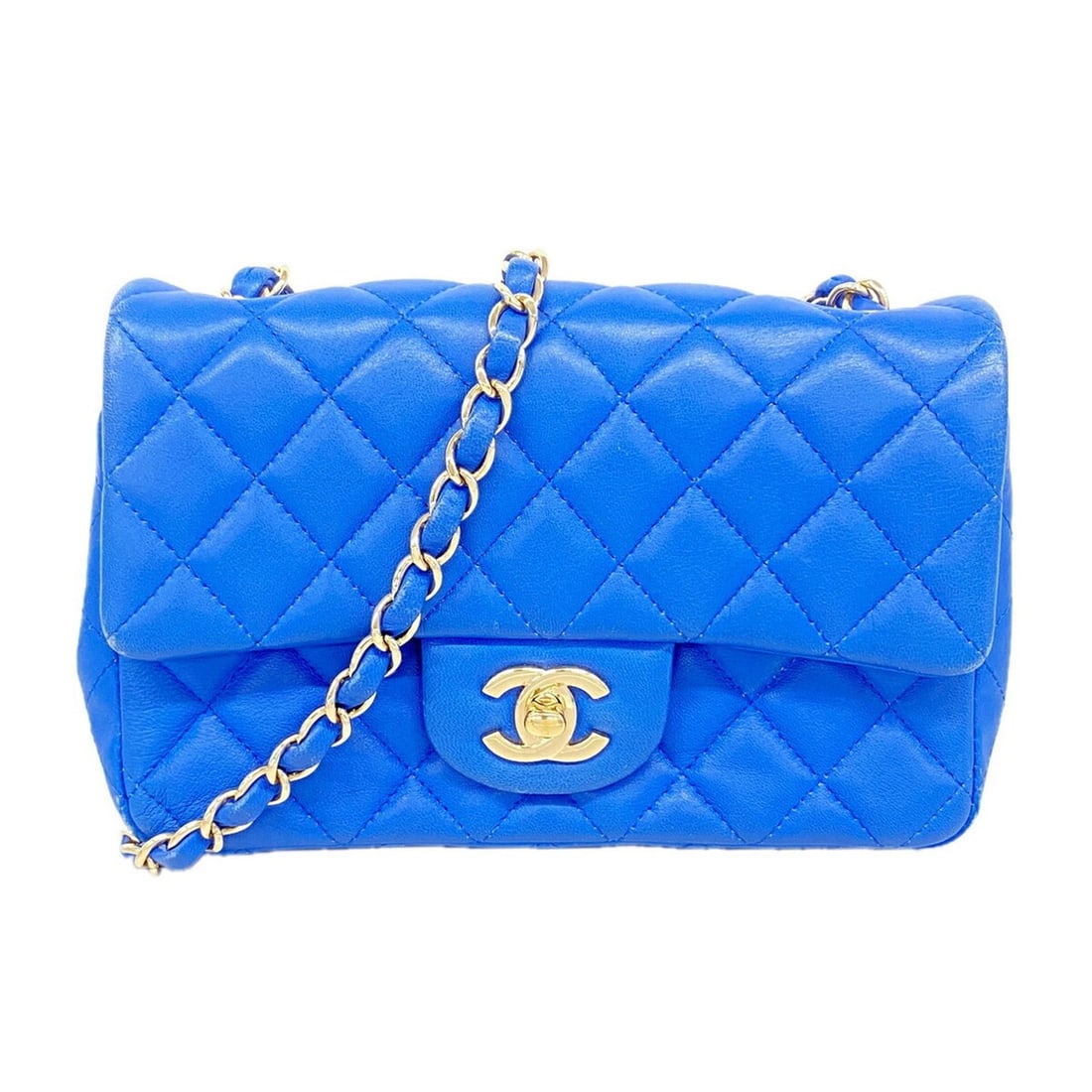 Chanel Mini Matelassé Chain Shoulder Bag, Lambskin, Blue, Women's: --- Catalog ---Category: SizeSize (HxWxD): 12cm x 19cm x 6.5cm / 4.72'' x 7.48'' x 2.55''Category: DesignType: Shoulder bagColor: BlueGender: WomenMaterial: Leather Hardware Color: GoldLeather/Fur Typ