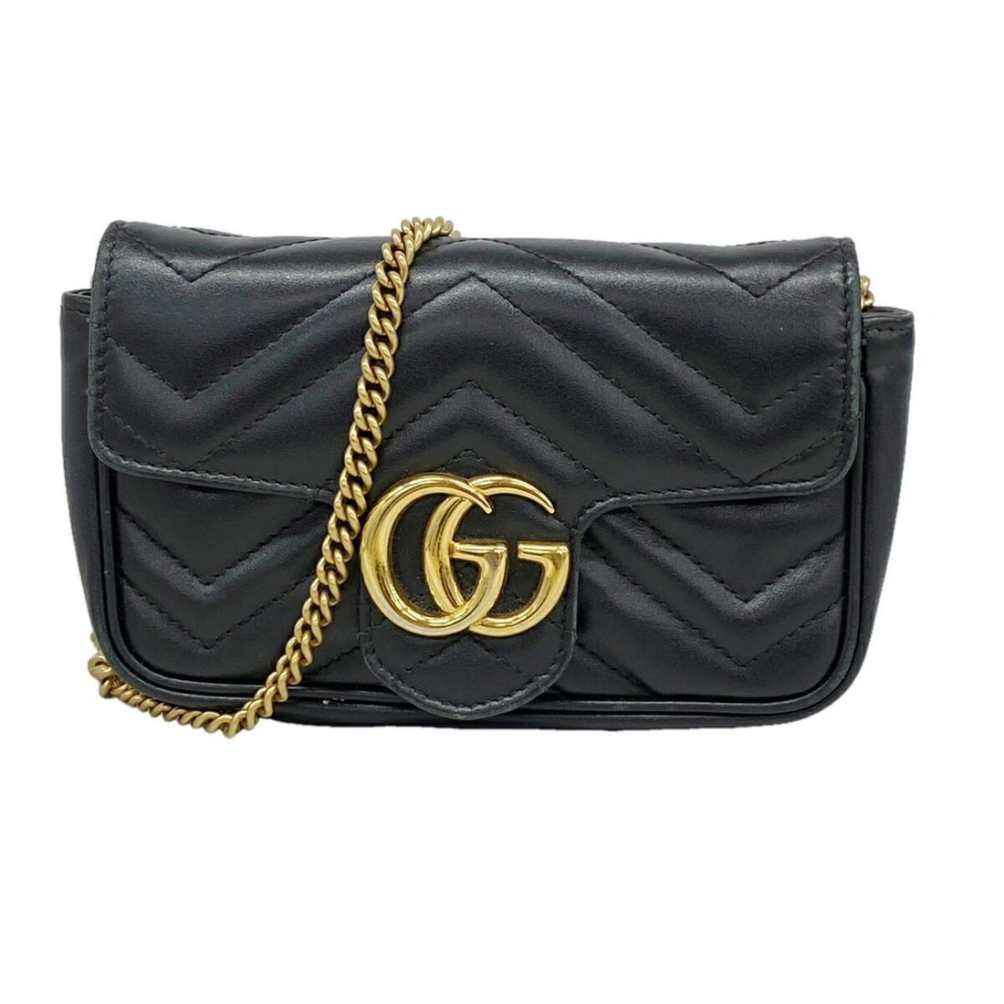 Gucci GG Marmont Shoulder Bag 476433 Leather Black Women's: --- Catalog ---Category: SizeSize (HxWxD): 11cm x 16.5cm x 4cm / 4.33'' x 6.49'' x 1.57''Category: DesignType: Shoulder bagColor: BlackGender: WomenMaterial: Leather Hardware Color: GoldCategory: Gene