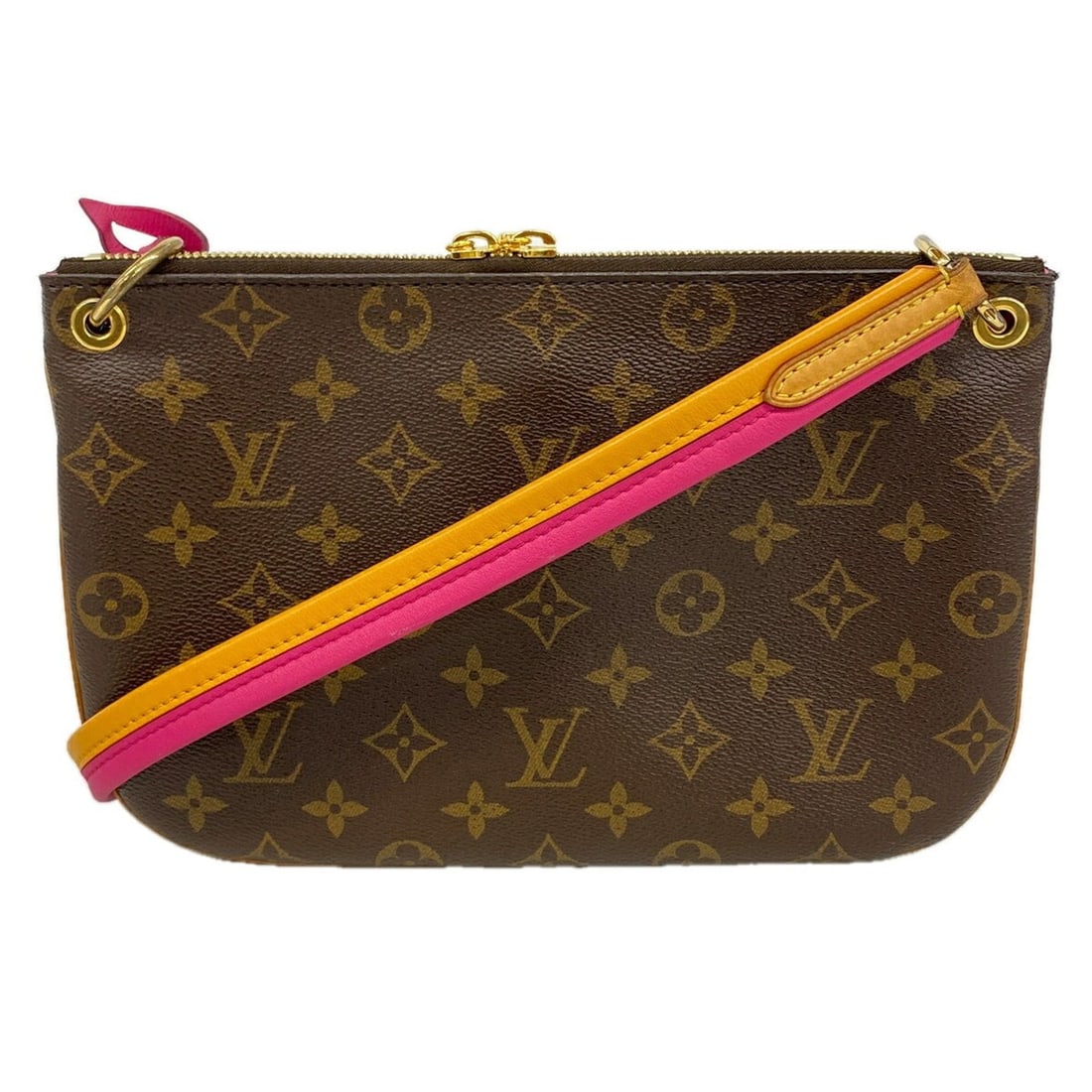 Louis Vuitton Monogram Loretta Shoulder Bag M44053 Brown Hot Pink Women's: --- Catalog ---Category: SizeSize (HxWxD): 17.5cm x 27cm x 2.5cm / 6.88'' x 10.62'' x 0.98''Category: DesignType: Shoulder bagColor: Brown, Hot pinkGender: WomenCategory: GeneralMPN: M44053Brand: Loui