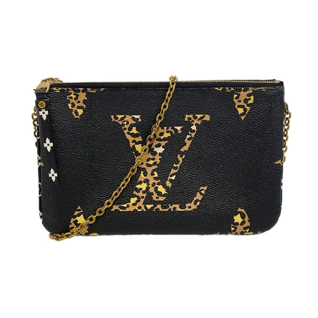 Louis Vuitton Monogram Jungle Pochette Double Zip Shoulder Bag M67874 Black Brown Women's: --- Catalog ---Category: SizeSize (HxWxD): 13cm x 20cm x 2cm / 5.11'' x 7.87'' x 0.78''Category: DesignType: Shoulder bagColor: Black, BrownGender: WomenCategory: GeneralMPN: M67874Brand: Louis Vuitto