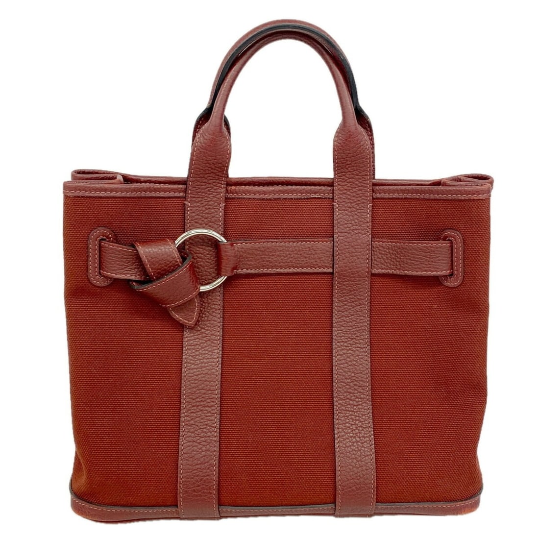 Hermes Petite Ceinture Tote Bag, Toile H, Red, ?K stamp, Women's.: --- Catalog ---Category: SizeSize (HxWxD): 25cm x 29.5cm x 13.5cm / 9.84'' x 11.61'' x 5.31''Category: DesignType: Tote bagColor: Red colorGender: WomenMaterial: Toile H Hardware Color: SilverCategory