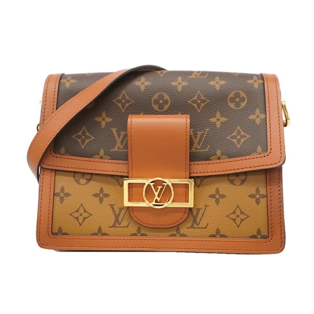Louis Vuitton Monogram Reverse Dauphine MM Shoulder Bag M44391 Brown Women's: --- Catalog ---Category: SizeSize (HxWxD): 19.5cm x 24cm x 12cm / 7.67'' x 9.44'' x 4.72''Category: DesignType: Shoulder bagColor: BrownGender: WomenCategory: GeneralMPN: M44391Brand: Louis Vuitton---