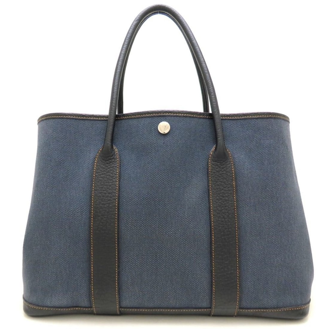HERMES Garden Party PM Tote Bag, Toile H x Leather, Denim Foncé, Women's, 353508: --- Catalog ---Category: SizeSize (HxWxD): 26cm x 36cm x 17.5cm / 10.23'' x 14.17'' x 6.88''Category: DesignType: Tote bagColor: BlueGender: WomenMaterial: Toile H , Leather Category: GeneralBrand: He