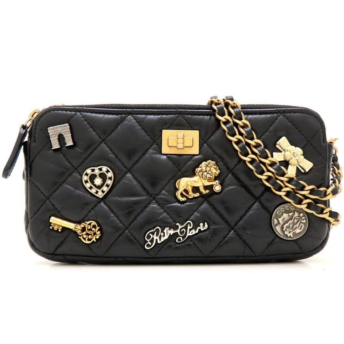 CHANEL 2.55 Matelassé Chain Shoulder Bag, Lambskin, Black, Women's, 353502: --- Catalog ---Category: SizeSize (HxWxD): 9cm x 18cm x 3cm / 3.54'' x 7.08'' x 1.18''Category: DesignType: Shoulder bagColor: BlackGender: WomenMaterial: Leather Category: GeneralBrand: ChanelCountry