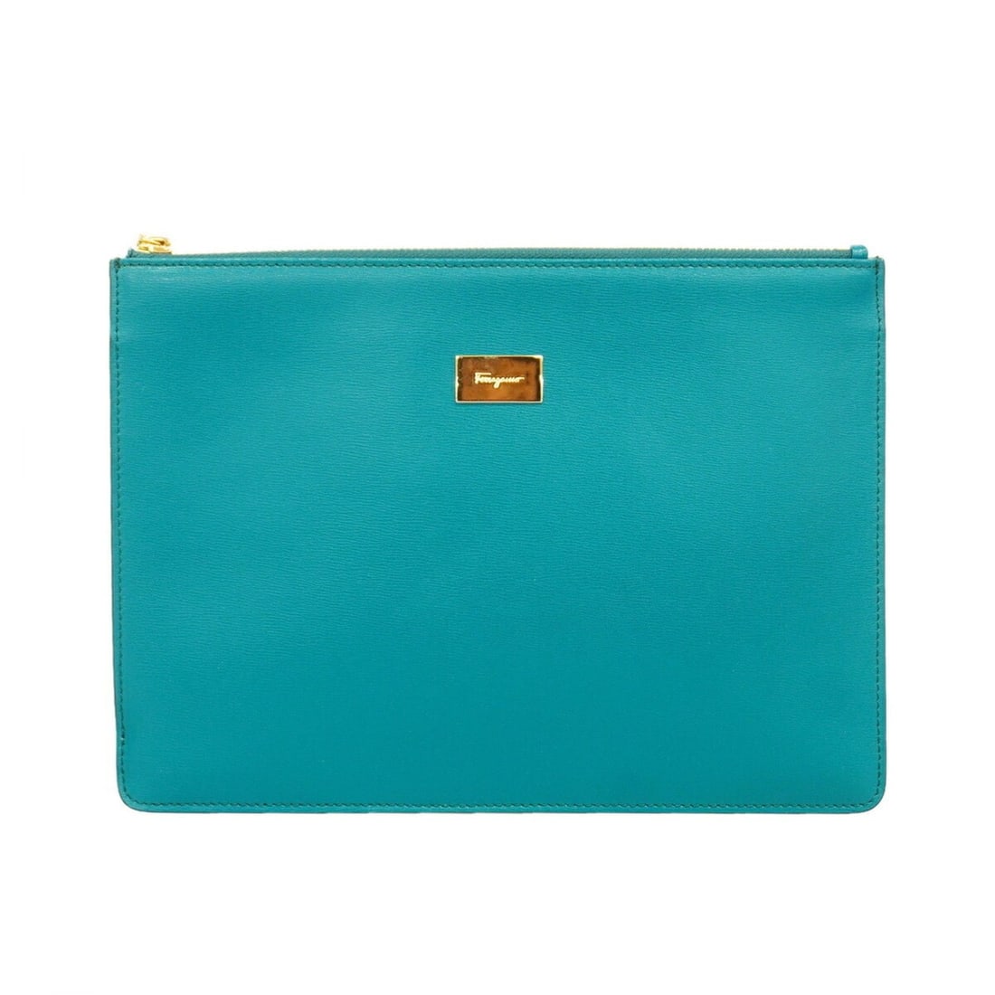 Salvatore Ferragamo Clutch Bag, Leather, Green, Women's, OP018407: --- Catalog ---Category: SizeSize (HxWxD): 19.5cm x 27cm x 1.5cm / 7.67'' x 10.62'' x 0.59''Category: DesignType: Clutch bagColor: GreenGender: WomenMaterial: Leather Hardware Color: GoldCategory: Gen