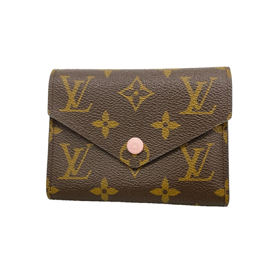 Louis Vuitton Tri-fold Wallet Monogram Portefeuille Victorine M62360 Rose Ballerine Women's OP017858 (1 of 15)