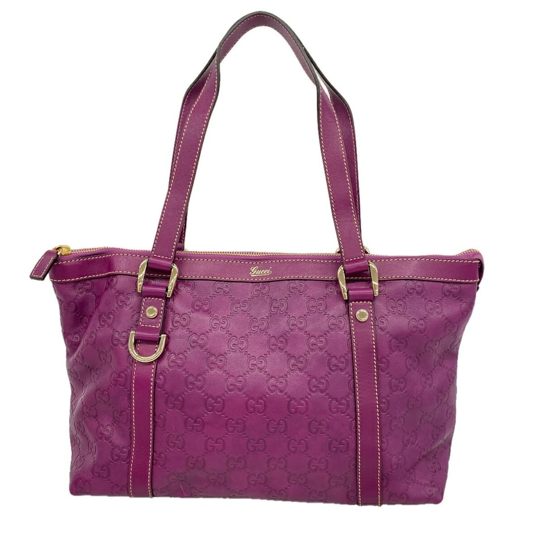 Gucci Tote Bag, Guccissima 141470, Leather, Purple Champagne, Women's, OP014768: --- Catalog ---Category: SizeSize (HxWxD): 22.5cm x 31.5cm x 12cm / 8.85'' x 12.4'' x 4.72''Category: DesignType: Tote bagColor: PurpleGender: WomenMaterial: Leather Hardware Color: Champagne goldCate