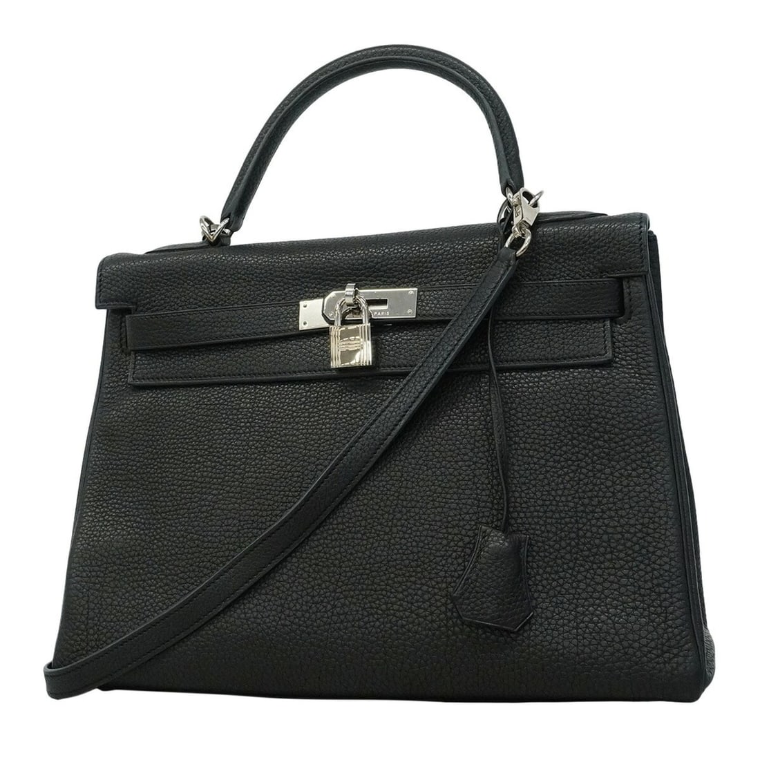 Hermes Kelly 32 Togo Black Handbag, ?M Stamp, 2-way Bag for Women, OP012261: --- Catalog ---Category: SizeSize (HxWxD): 25cm x 32cm x 12.5cm / 9.84'' x 12.59'' x 4.92''Category: DesignType: HandbagColor: BlackGender: WomenMaterial: Togo leather Hardware Color: SilverCategory: 