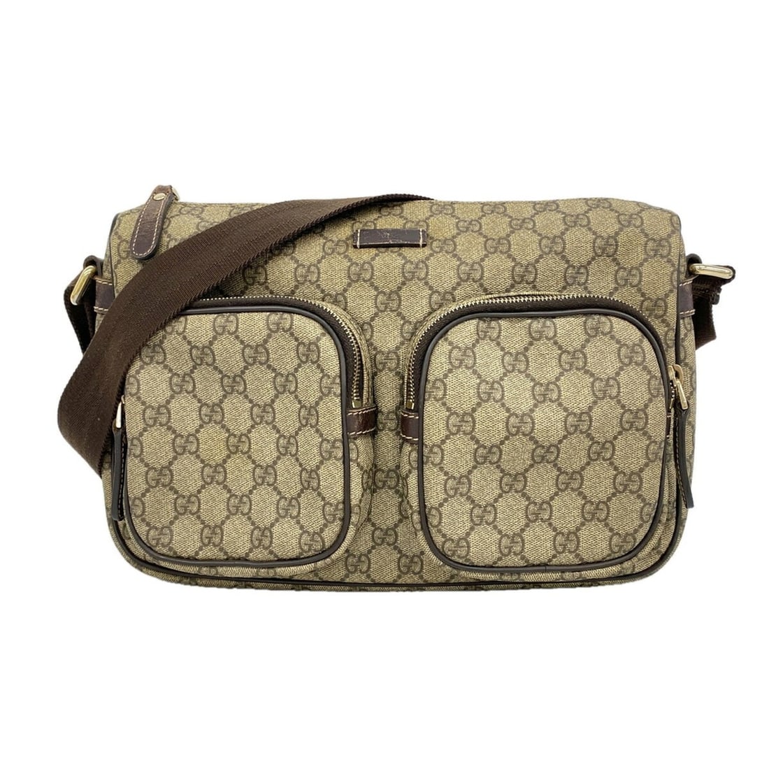 Gucci GG Supreme Shoulder Bag 246881 Brown Champagne Men's P3424079: --- Catalog ---Category: SizeSize (HxWxD): 23cm x 32.5cm x 9cm / 9.05'' x 12.79'' x 3.54''Category: DesignType: Shoulder bagColor: BrownGender: MenMaterial: PVC Category: GeneralMPN: 246881Brand: Gucc