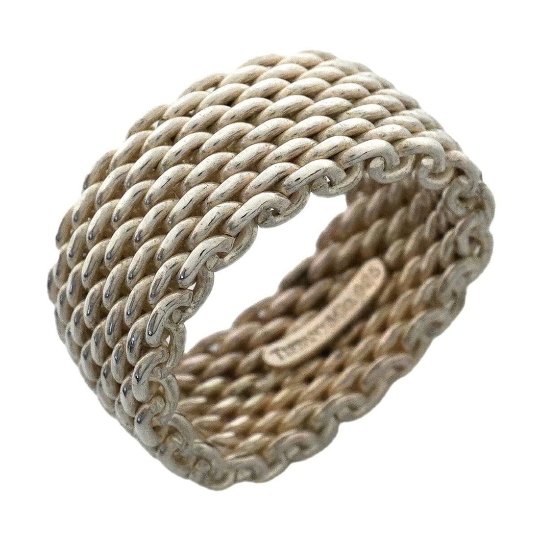 Tiffany & Co. Somerset Mesh Ring, Sterling Silver 925, Size 11, Women's, P3400427: --- Catalog ---Category: SizeJP Size: 11US Size: 6Category: DesignType: Band ringGender: WomenMaterial: Silver 925Category: GeneralBrand: Tiffany--- Item List ---Section: ConditionRanking: Rank AB Use