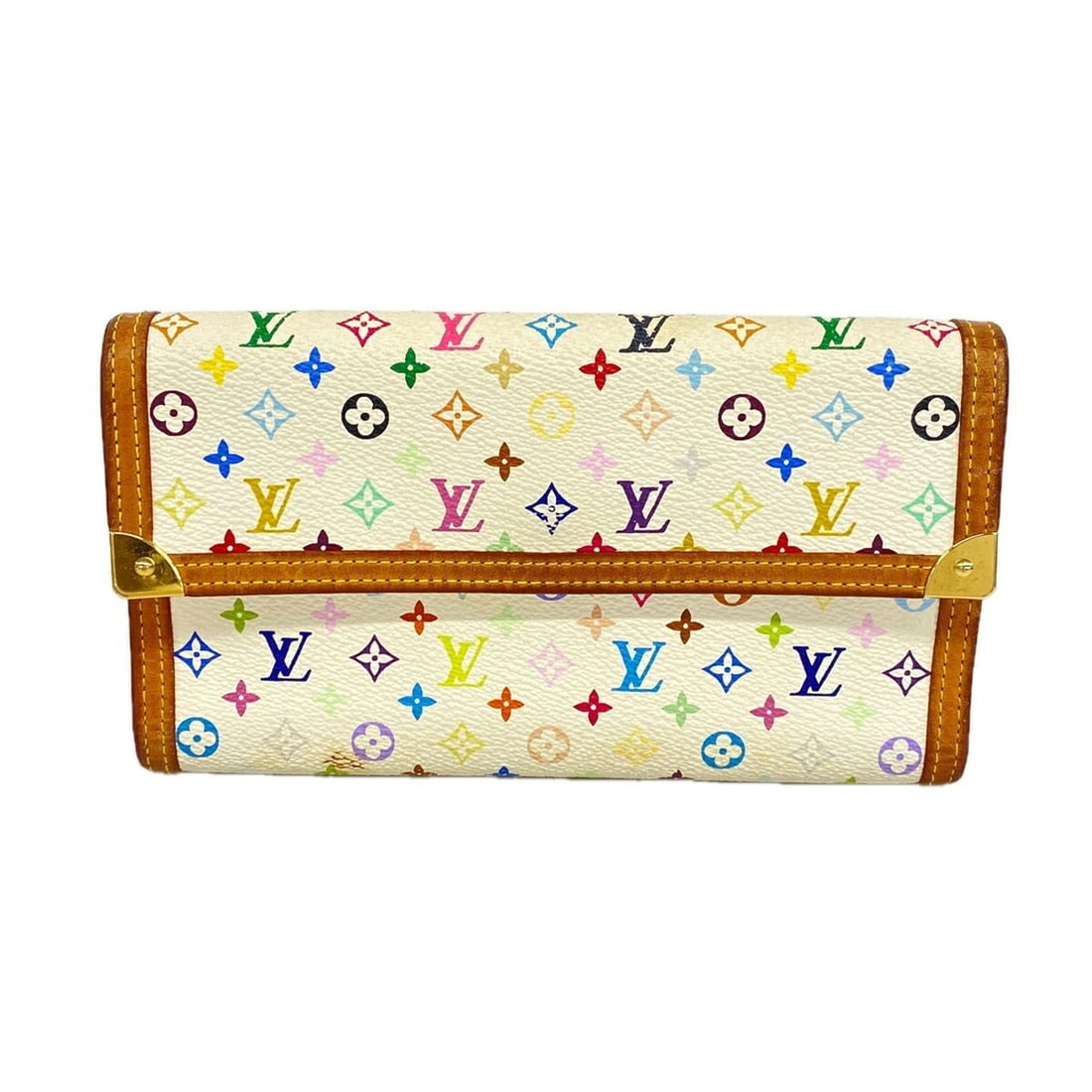 Louis Vuitton Tri-fold Long Wallet, Monogram Multicolor, Portefeuille Tresor International, M92659,: --- Catalog ---Category: SizeSize (HxWxD): 11cm x 19cm x 2cm / 4.33'' x 7.48'' x 0.78''Category: DesignType: Long wallet (tri-fold)Color: BlancGender: WomenCategory: GeneralMPN: M92659Brand: Louis Vui