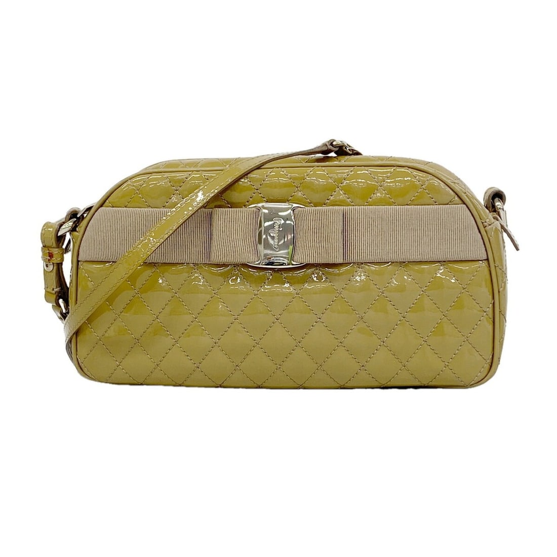 Salvatore Ferragamo Vara Shoulder Bag, Enamel Brown, Women's, P3398967 (1 of 20)