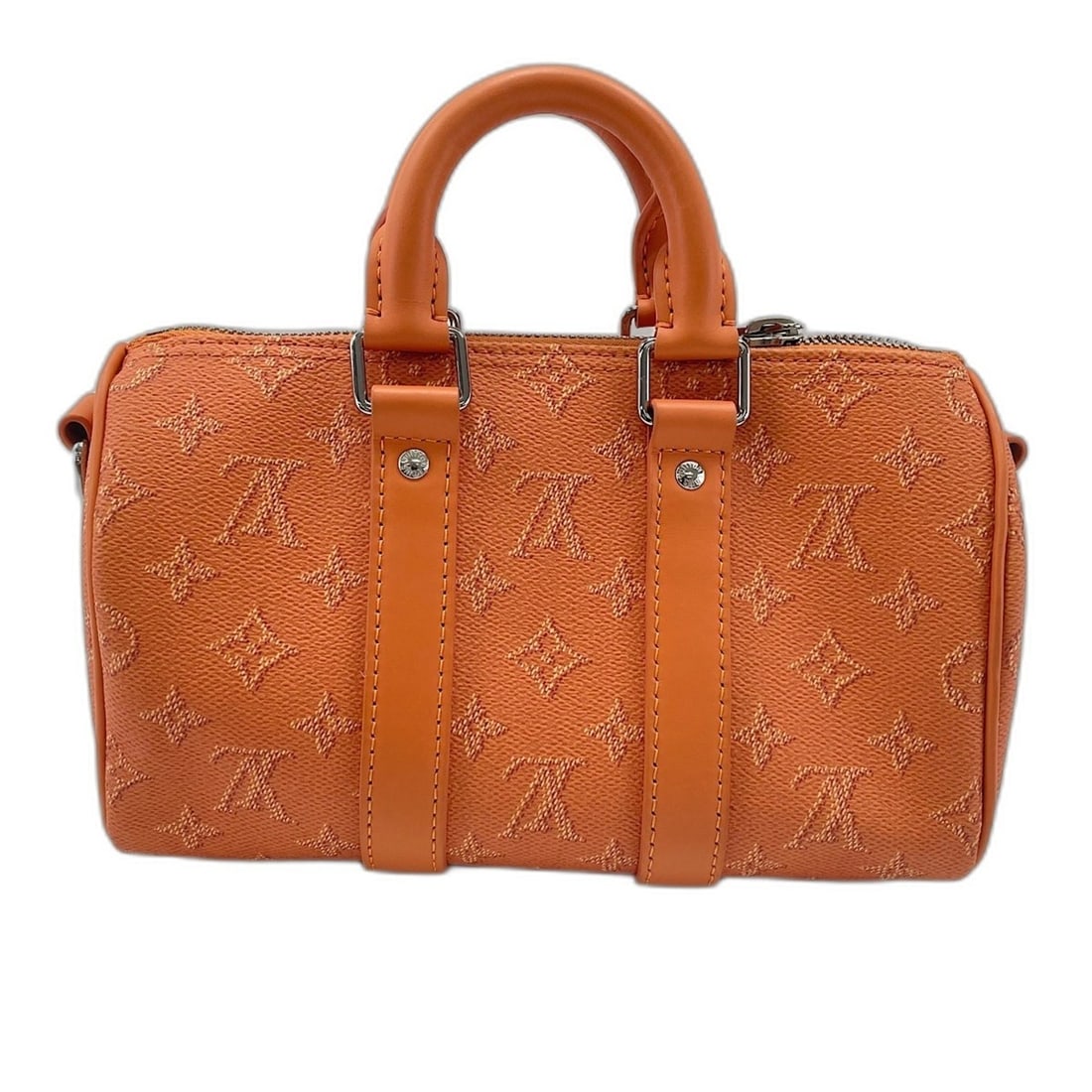 LOUIS VUITTON Keepall Bandoulière 25 Handbag Orange: --- Catalog ---Category: SizeHandle Drop: 7.00cm / 2.76''Size (HxWxD): 15cm x 25cm x 12cm / 5.9'' x 9.84'' x 4.72''Strap Length: 106cm - 150cm / 41.73'' - 59.05''Category: DesignType: HandbagColor: Or