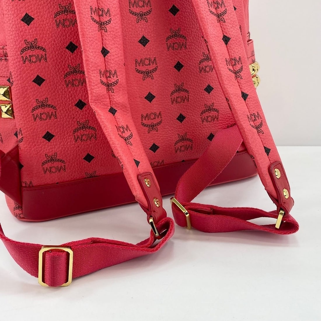 MCM Studded Backpack Pink - 11